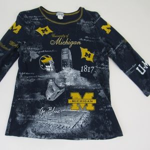 University of Michigan Knit Top Shirt Small